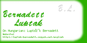 bernadett luptak business card